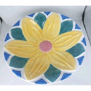 Vintage Treasure Craft USA Ceramic Sunflower Large Serving Bowl 4"x13"